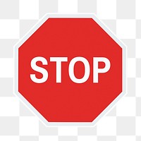 Stop sign png sticker, transparent background