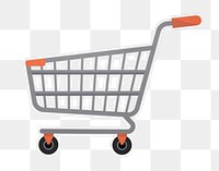 Supermarket trolley png sticker, transparent background