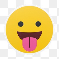 Tongue out emoji png icon sticker, transparent background