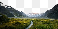 Mountain png collage, beautiful scenery, transparent background