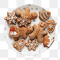 Christmas cookies png sticker, dessert transparent background