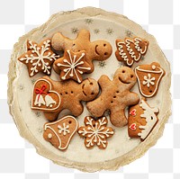 Christmas cookies png sticker, dessert torn paper, transparent background