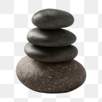 PNG stacked zen stones, collage element, transparent background