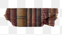 Png leather book spines sticker, washi tape, transparent background