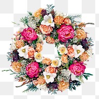 Flower wreath png, collage element design