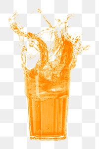 Orange soda png splash sticker, soft drink, transparent background