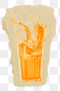 Orange soda png splash sticker, soft drink, transparent background