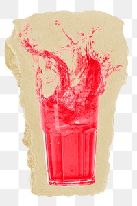 Pink soda png splash sticker, soft drink, transparent background