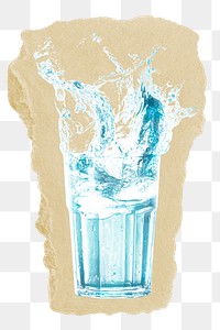 Water splash png sticker, drink, transparent background