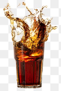 Cola splash png sticker, soft drink, transparent background