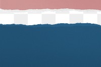 Blue & pink png border, torn paper design, transparent background