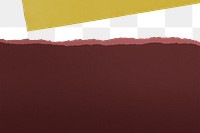 Red & yellow png border, torn paper design, transparent background
