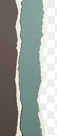 Brown & blue png border, torn paper design, transparent background