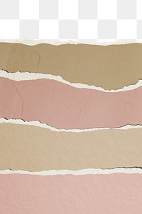 Brown & pink  png border, torn paper design, transparent background