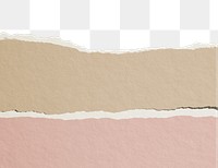 Brown & pink  png border, torn paper design, transparent background