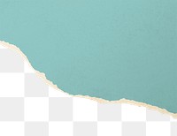 Teal png border, torn paper design, transparent background