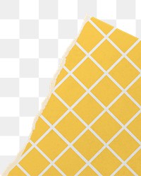 Yellow pattern png border, torn paper design, transparent background