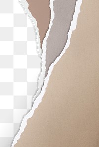 Earth tone png border, torn paper design, transparent background