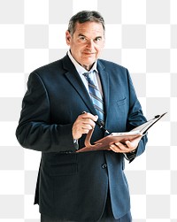 Senior businessman png sticker, transparent background