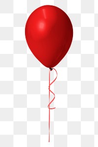 Red balloon png sticker, transparent background