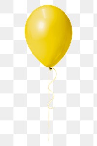 Yellow balloon png sticker, transparent background