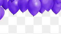 Purple balloon png border, transparent background