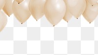 Beige balloon png border, transparent background