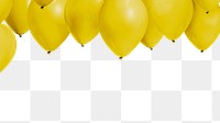 Yellow balloon png border, transparent background