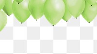 Green balloon png border, transparent background