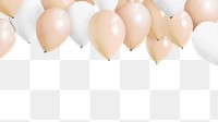 Beige balloon png border, transparent background