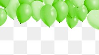 Green balloon png border, transparent background