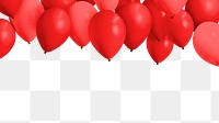 Red balloon png border, transparent background