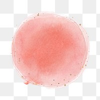 Pink watercolor badge png sticker, transparent background