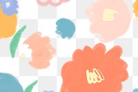 Colorful png flowers pastel pattern