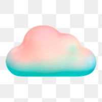 Cloud storage png icon sticker, 3D rendering, transparent background