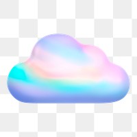 Cloud storage png icon sticker, 3D rendering, transparent background