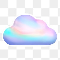 Cloud storage png, pastel icon sticker, transparent background