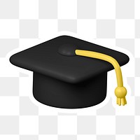 Graduation cap png icon sticker, transparent background