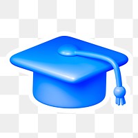 Graduation cap png icon sticker, transparent background