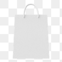 White shopping png bag, 3D object illustration on transparent background