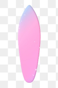 Surfboard png sticker, cute 3D cartoon on transparent background