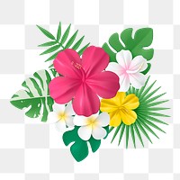 Flower png sticker, botanical 3D cartoon transparent background