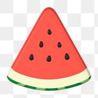 Watermelon png sticker, fruit 3D cartoon transparent background