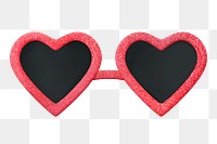 Heart sunglasses png sticker, accessory 3D cartoon transparent background