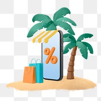 Summer sale png sticker, 3D cartoon transparent background