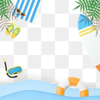 Tropical frame png, summer transparent background