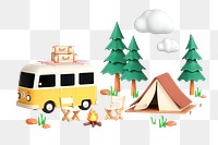 Camping  png sticker, vacation 3D cartoon transparent background