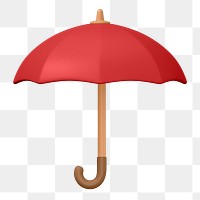 Red umbrella png sticker, protection 3D cartoon transparent background