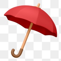 Red umbrella png sticker, protection 3D cartoon transparent background