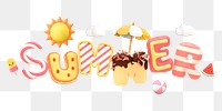 Summer  png sticker, dessert 3D cartoon transparent background